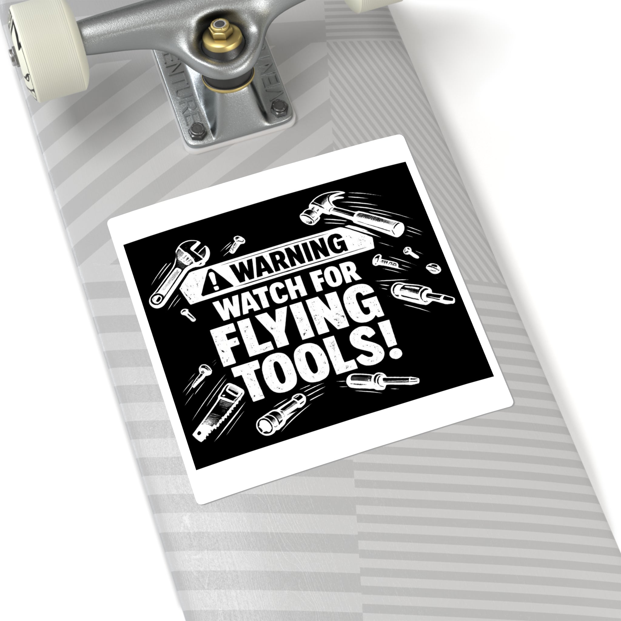 Warning: Watch for Flying Tools! Sticker