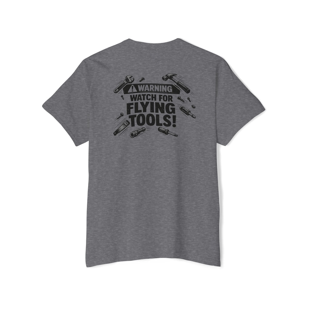 Warning: Watch for Flying Tools! Pocket Tee