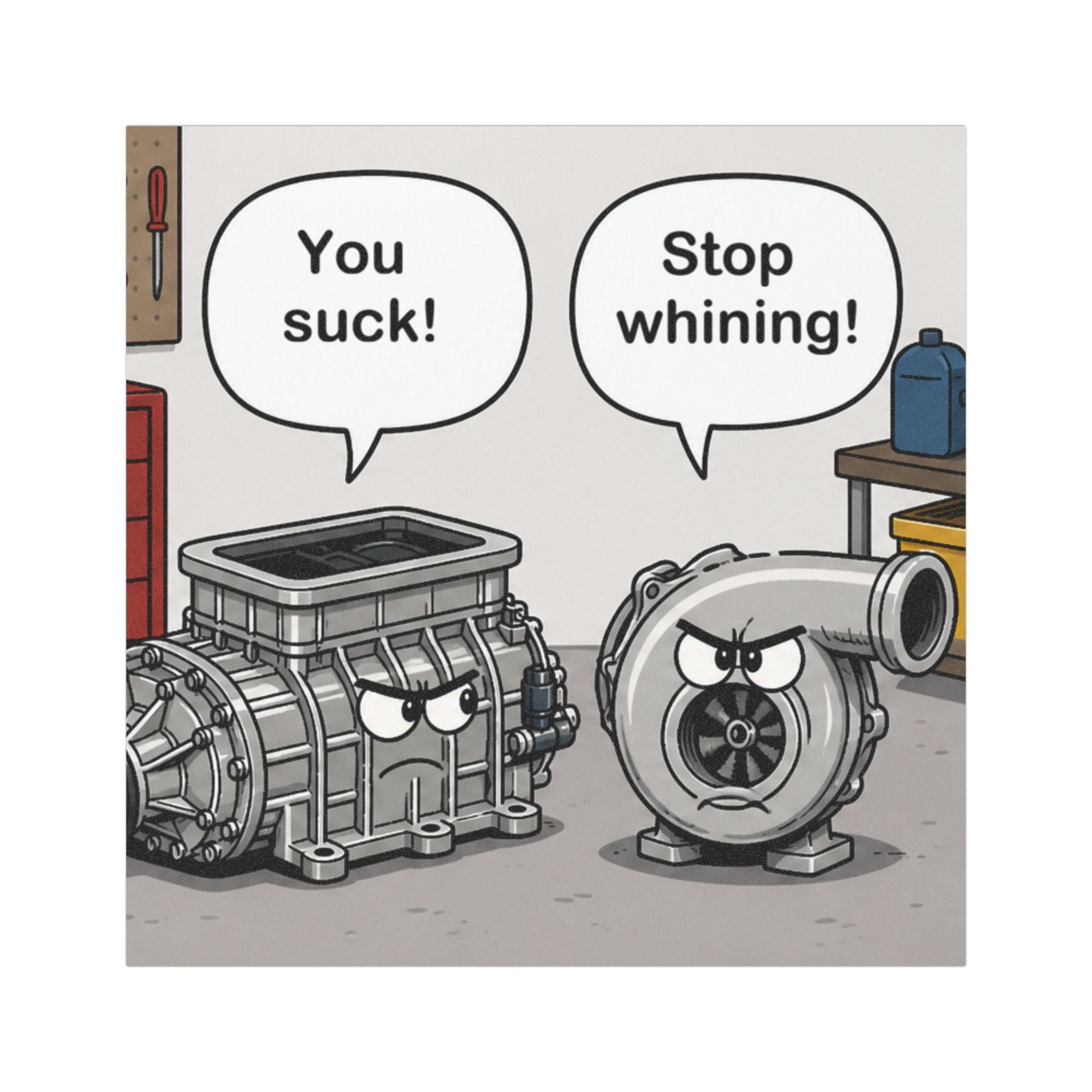 You Suck! / Stop Whining! Cartoon Humor Car Magnet