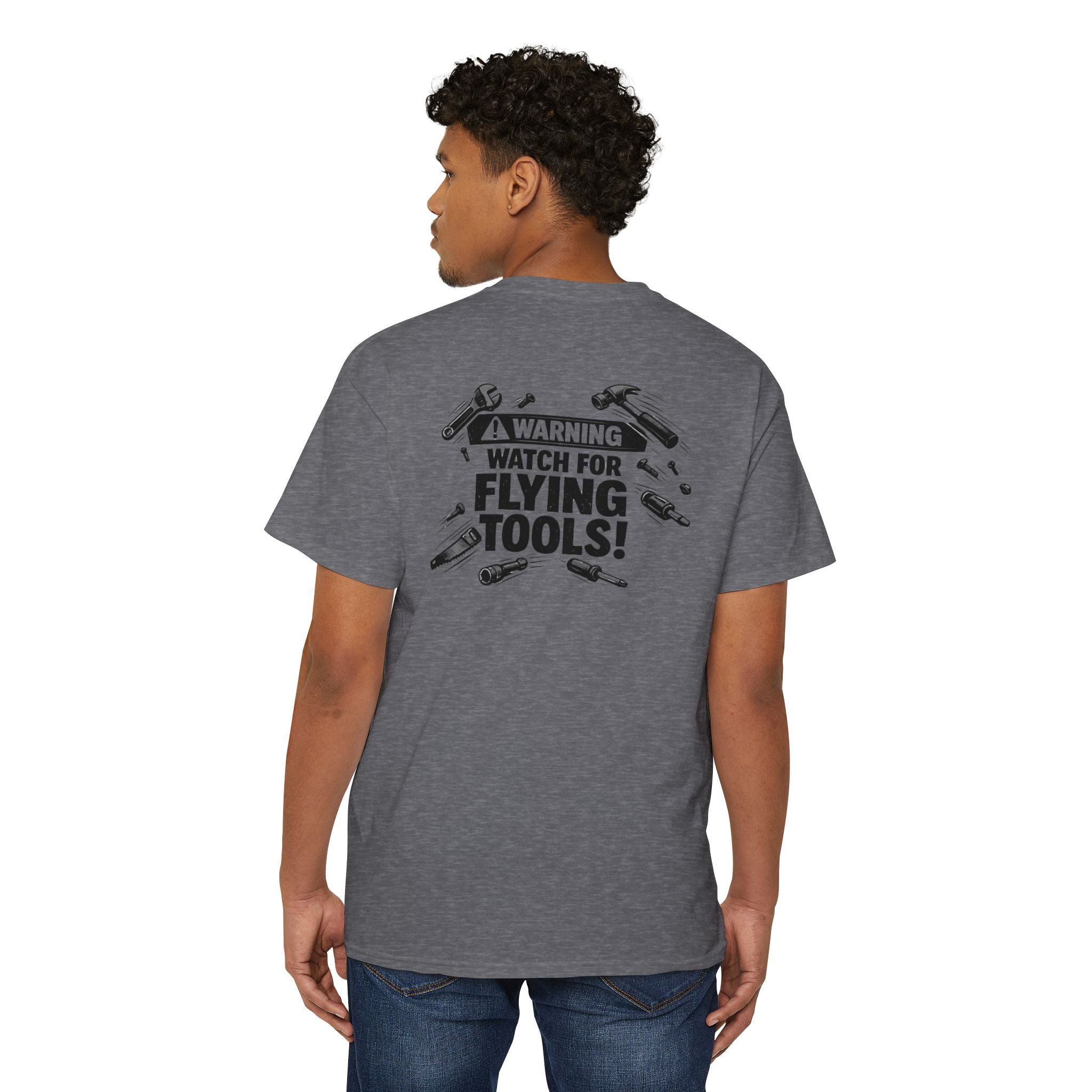 Warning: Watch for Flying Tools! Pocket Tee
