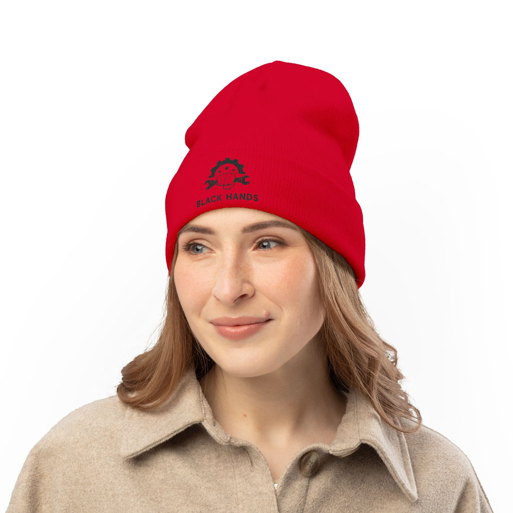 Black Hands Logo Embroidered Knit Beanie
