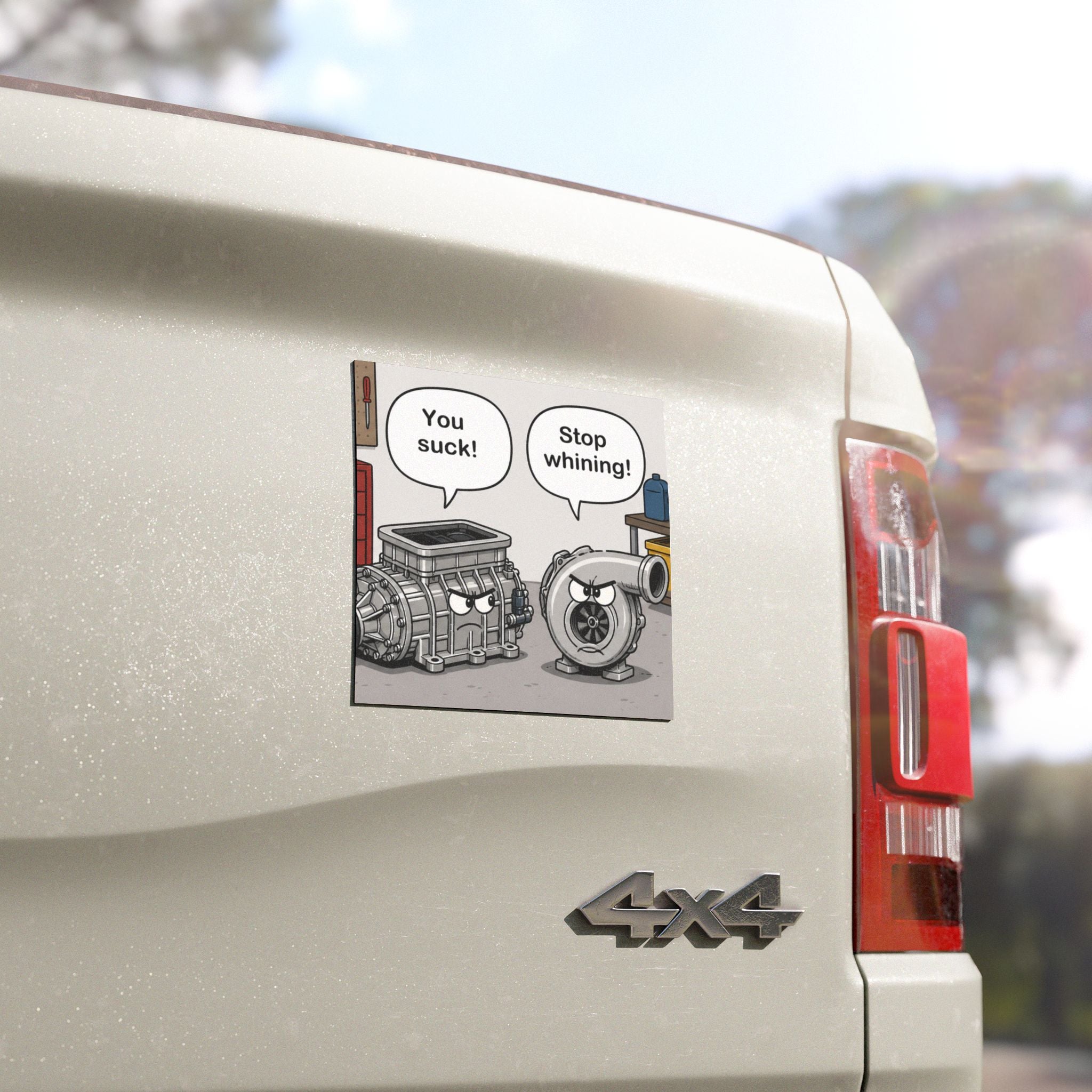 You Suck! / Stop Whining! Cartoon Humor Car Magnet