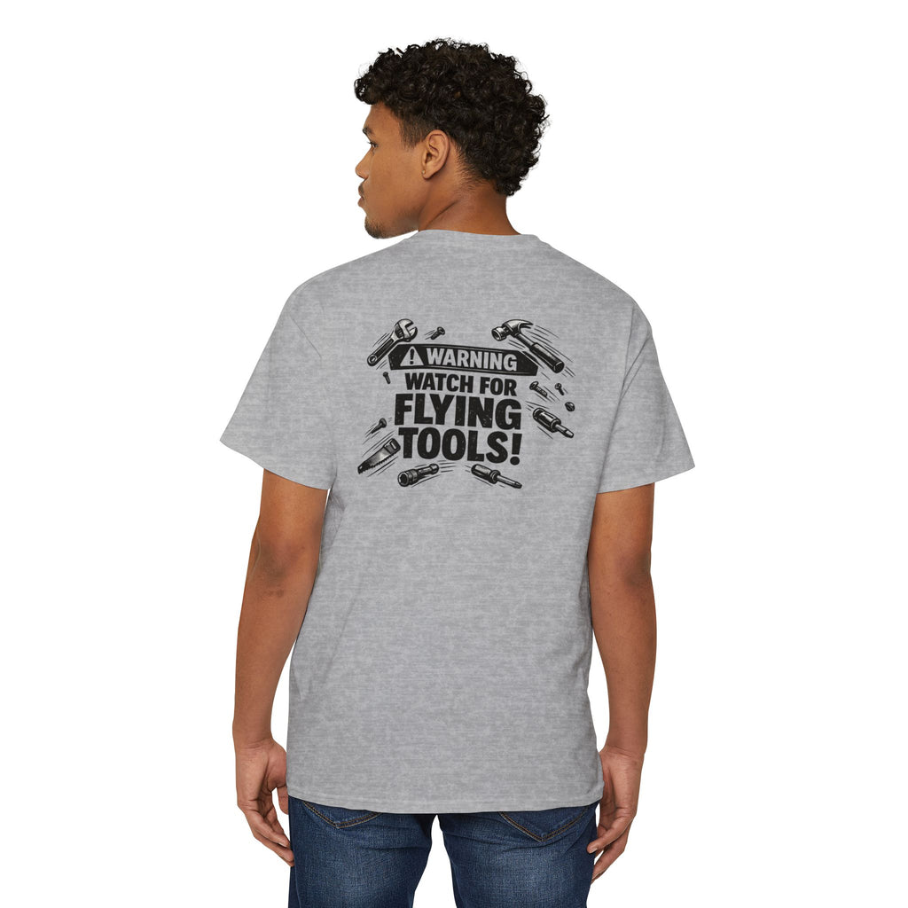 Warning: Watch for Flying Tools! Pocket Tee
