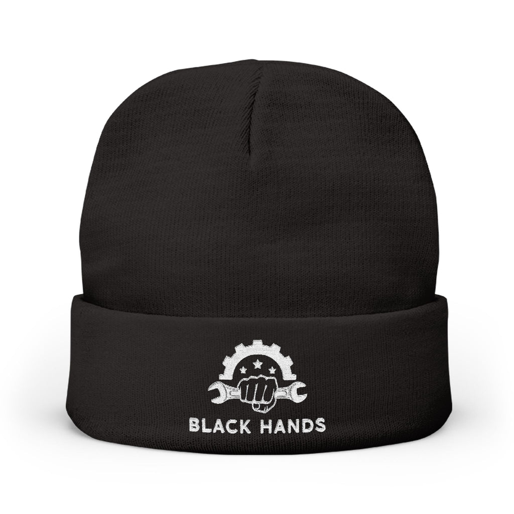 Black Hands Logo Embroidered Knit Beanie