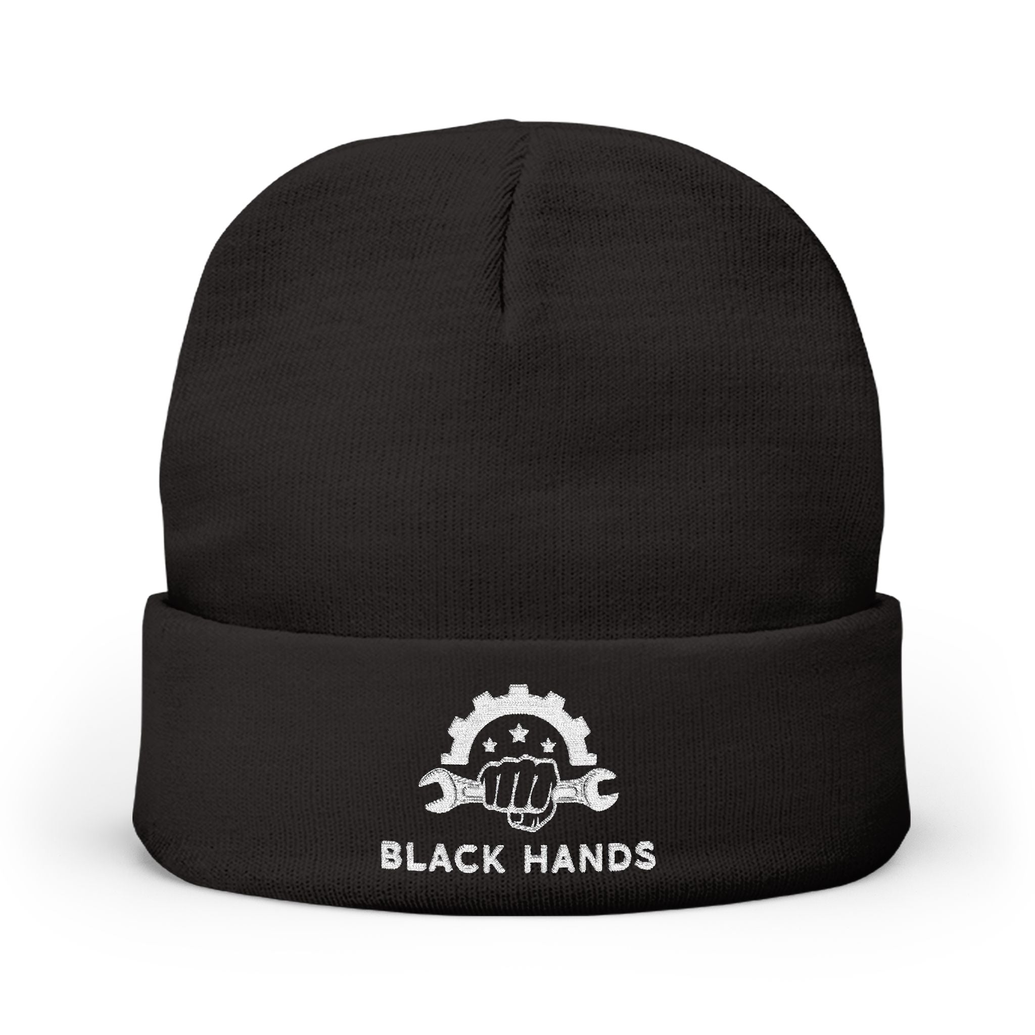 Black Hands Logo Embroidered Knit Beanie