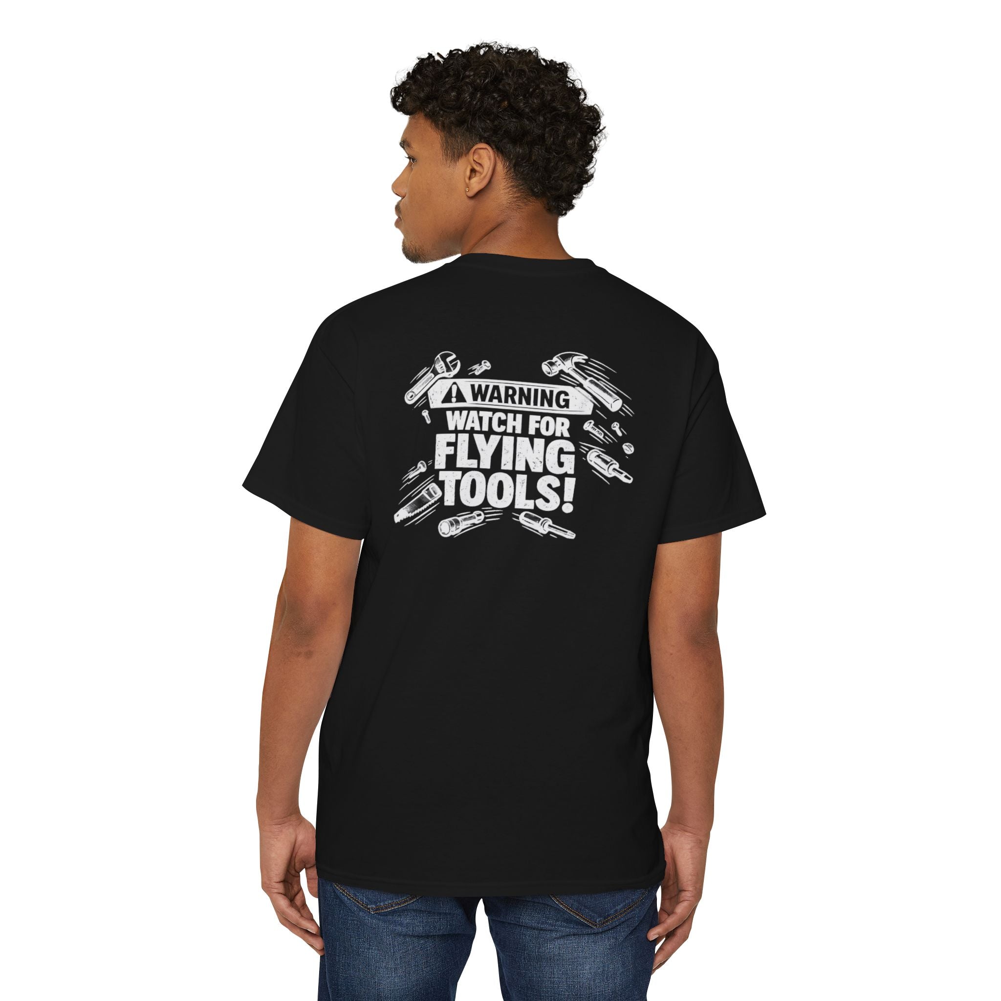 Warning: Watch for Flying Tools! Pocket Tee
