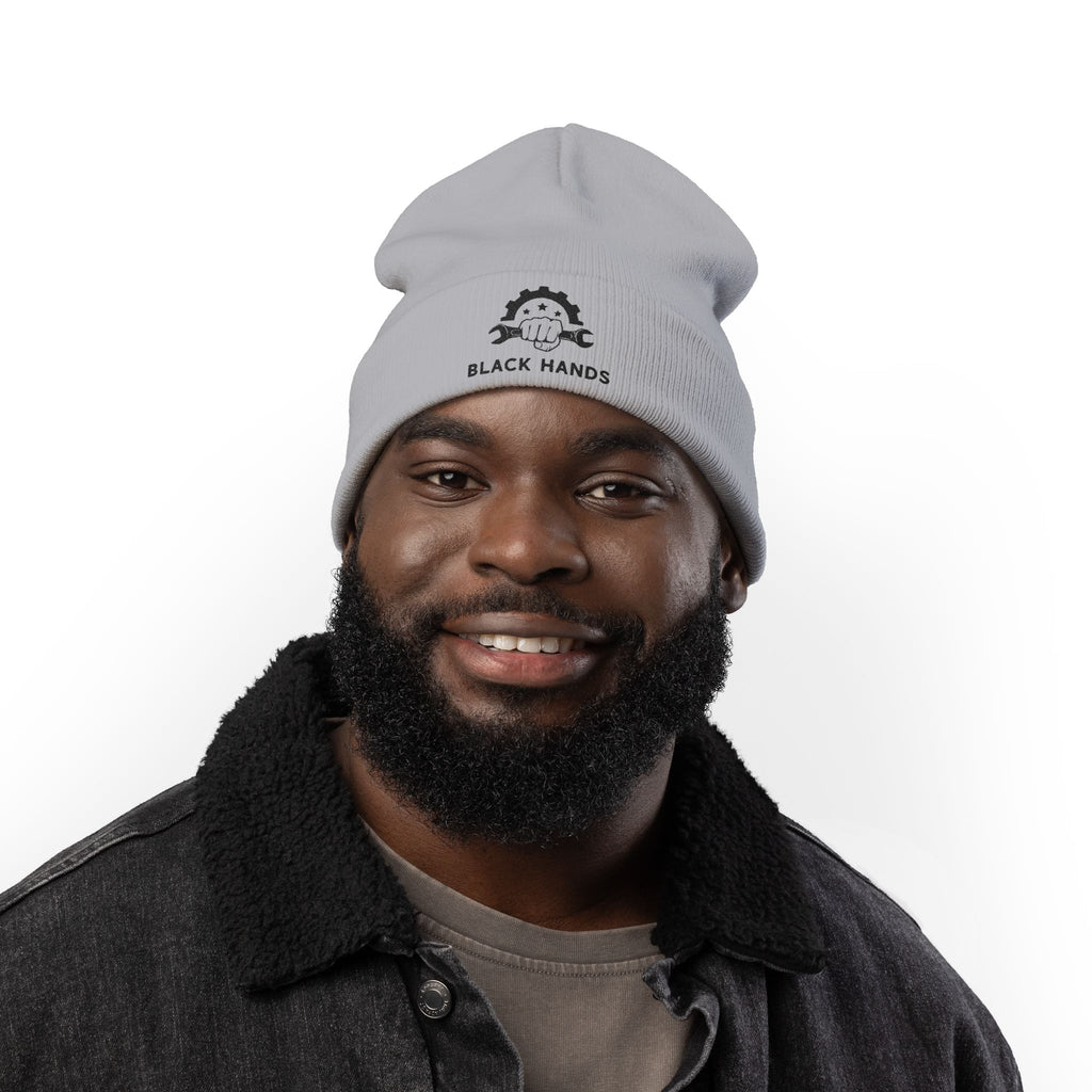 Black Hands Logo Embroidered Knit Beanie