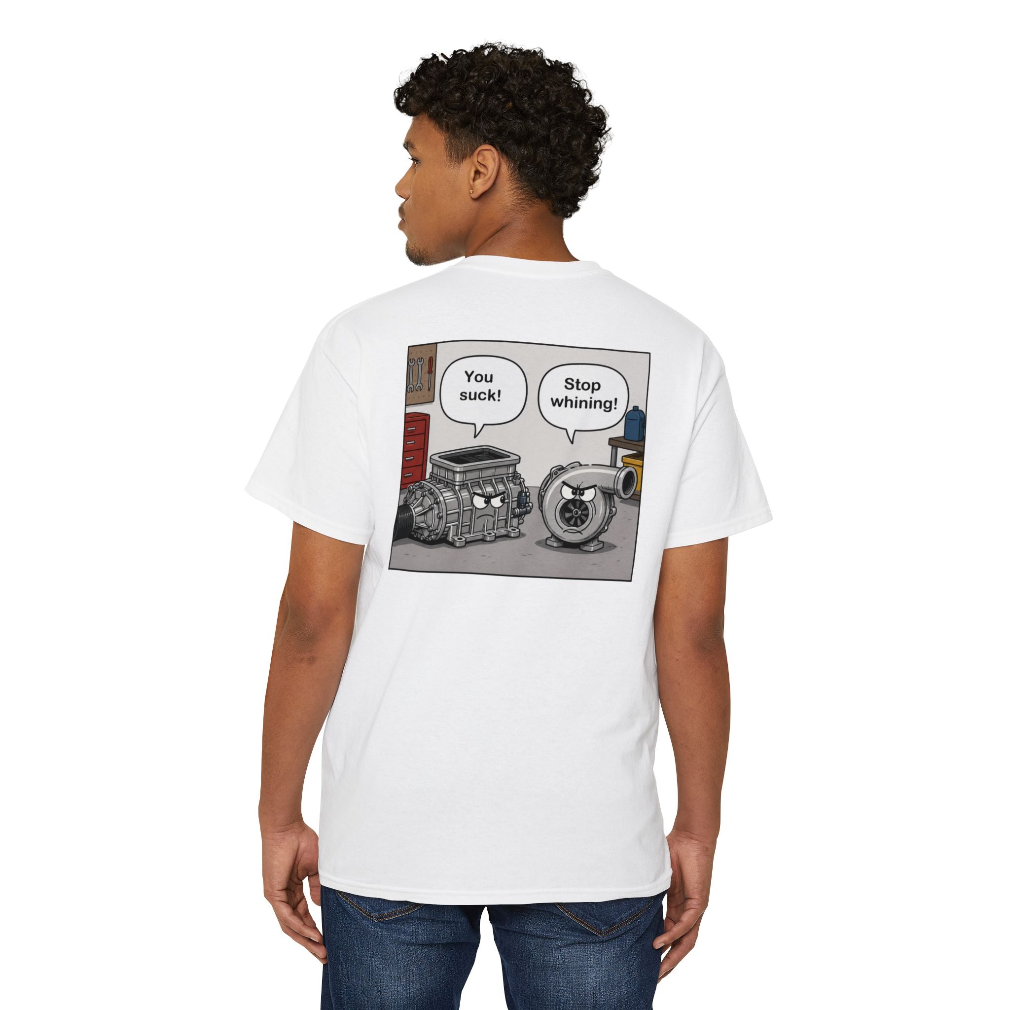 You Suck! / Stop Whining! Cartoon Humor Pocket Tee