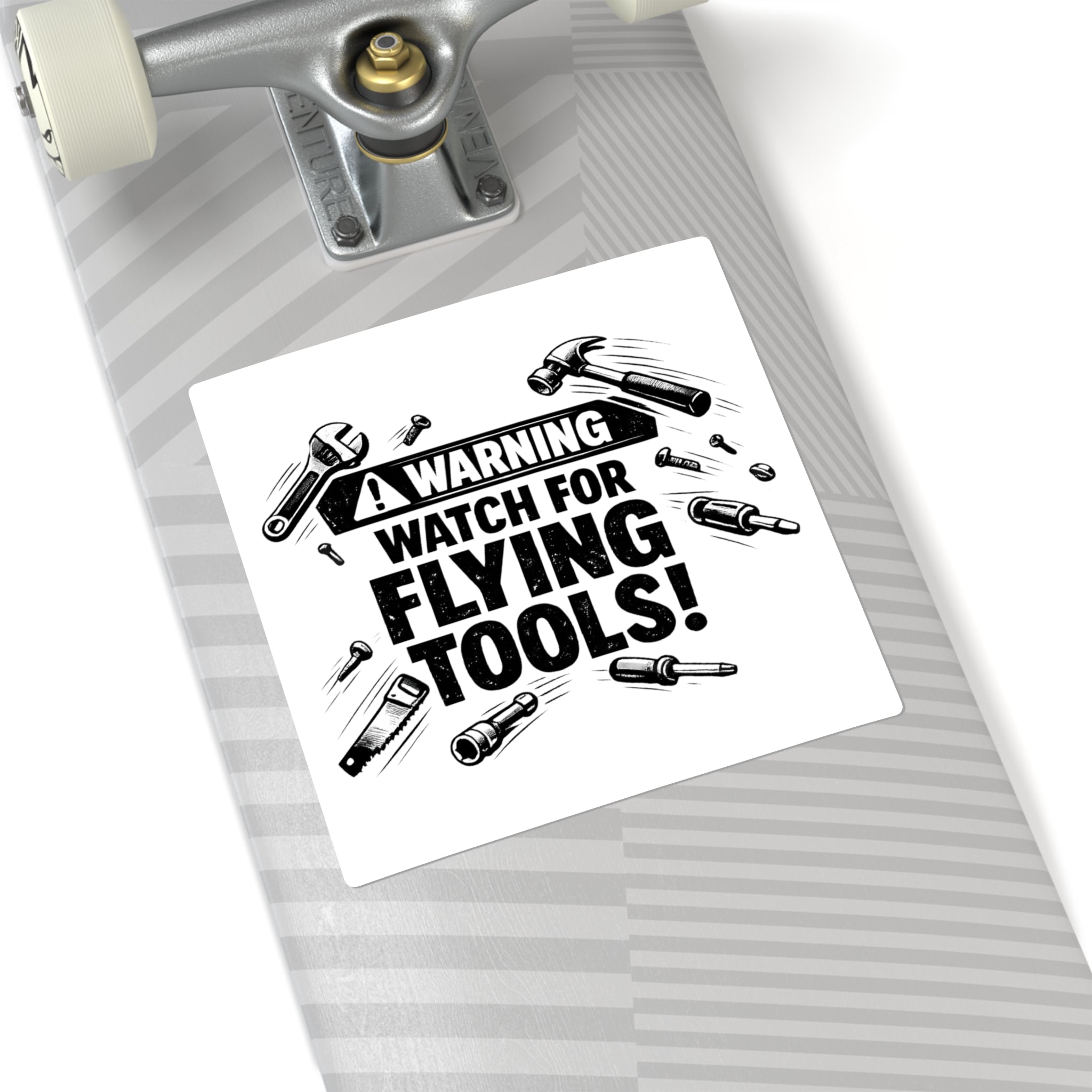 Warning: Watch for Flying Tools! Sticker